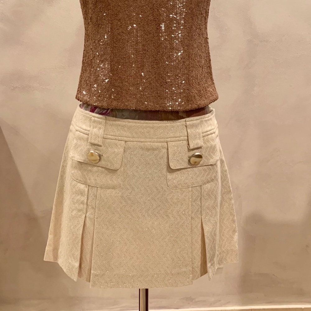 linen skirt with gold metal thread Dolce&Gabanna